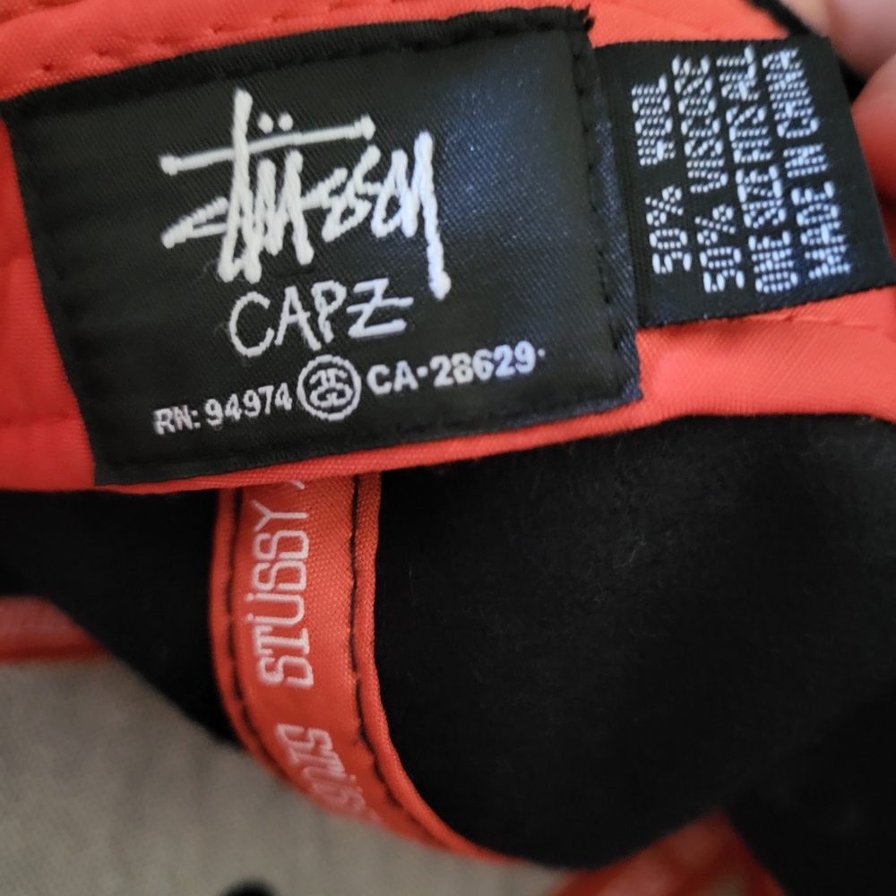 Stussy Hat Cap Mens Snap Back Navy Blue S Logo Wool Blend Streetwear Stüssy - Picture 6 of 9